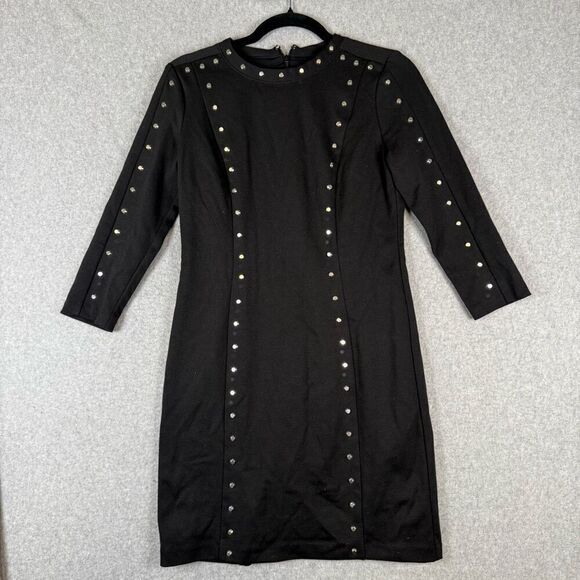 Michael Kors Dresses & Skirts - Michael Michael Kors Womens Size 4 Mini Shift Dress Black Studded Lined